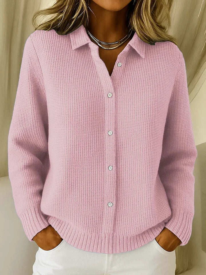 Danuta™ | Dzianinowy sweter z kołnierzykiem