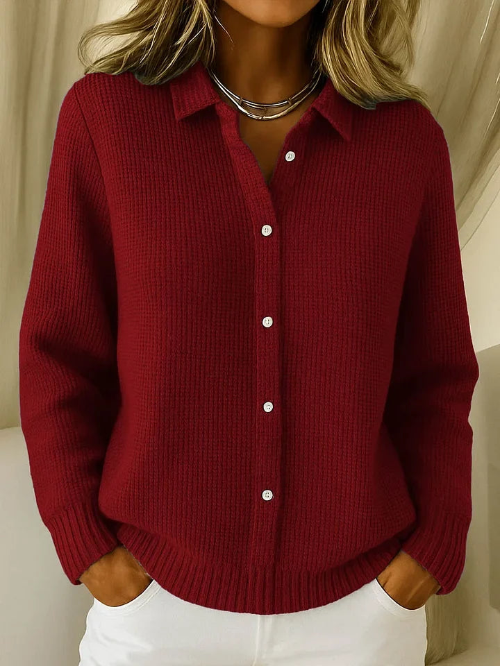 Danuta™ | Dzianinowy sweter z kołnierzykiem
