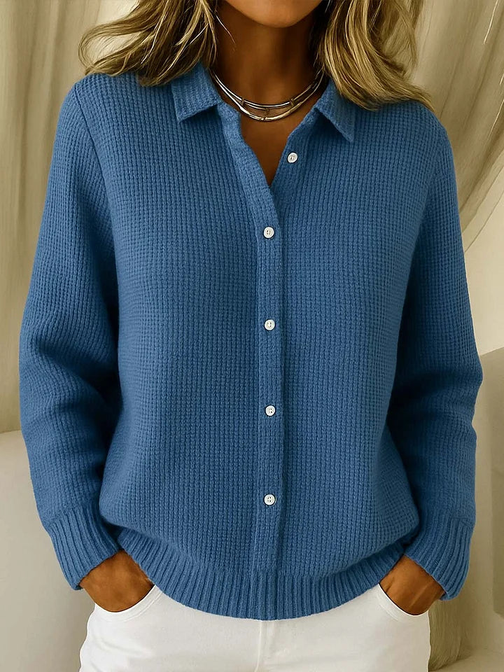 Danuta™ | Dzianinowy sweter z kołnierzykiem